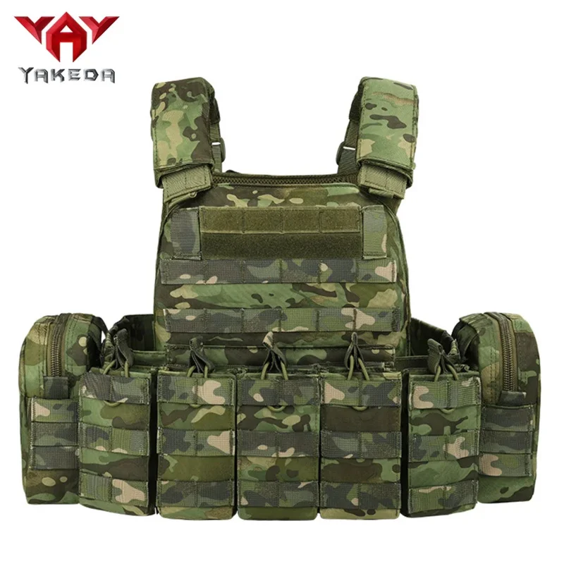 

YAKEDA camouflage amphibious Quick disassembly training vest,detachable and expandable, Multi-functional MOLLE System Vest