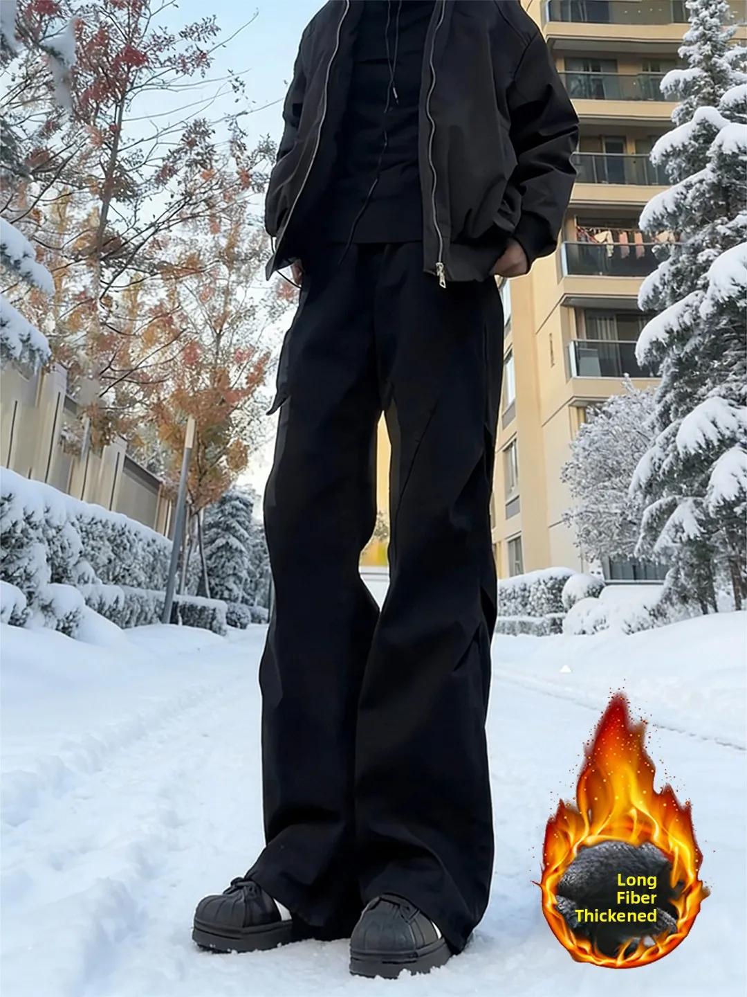 

Cleanfit Men's Bla Workwear Jeans Autumn Winter Fce Narrow Straight Leg Micro Flared Pants American High Street Sle