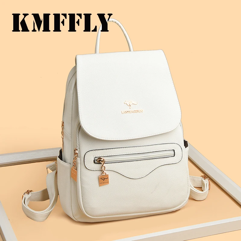 Backpacks Casual Backpack High Quality Bagpack Soft Leather Women Large Capacity Shoulder School Bags Back Pack Girls