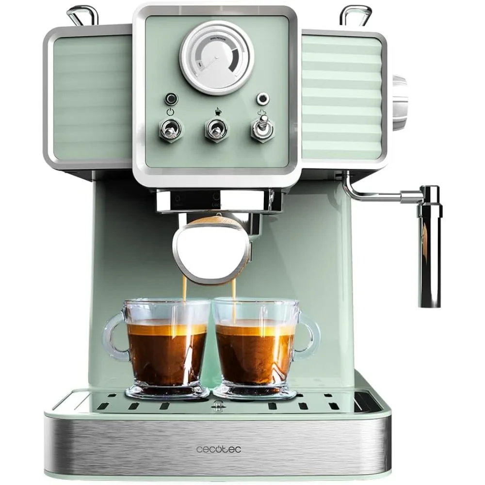 Cecotec Express Power Espresso 20 Tradizionale Light Green, 1350 W, Espresso und Cappucicno, 20 Bars