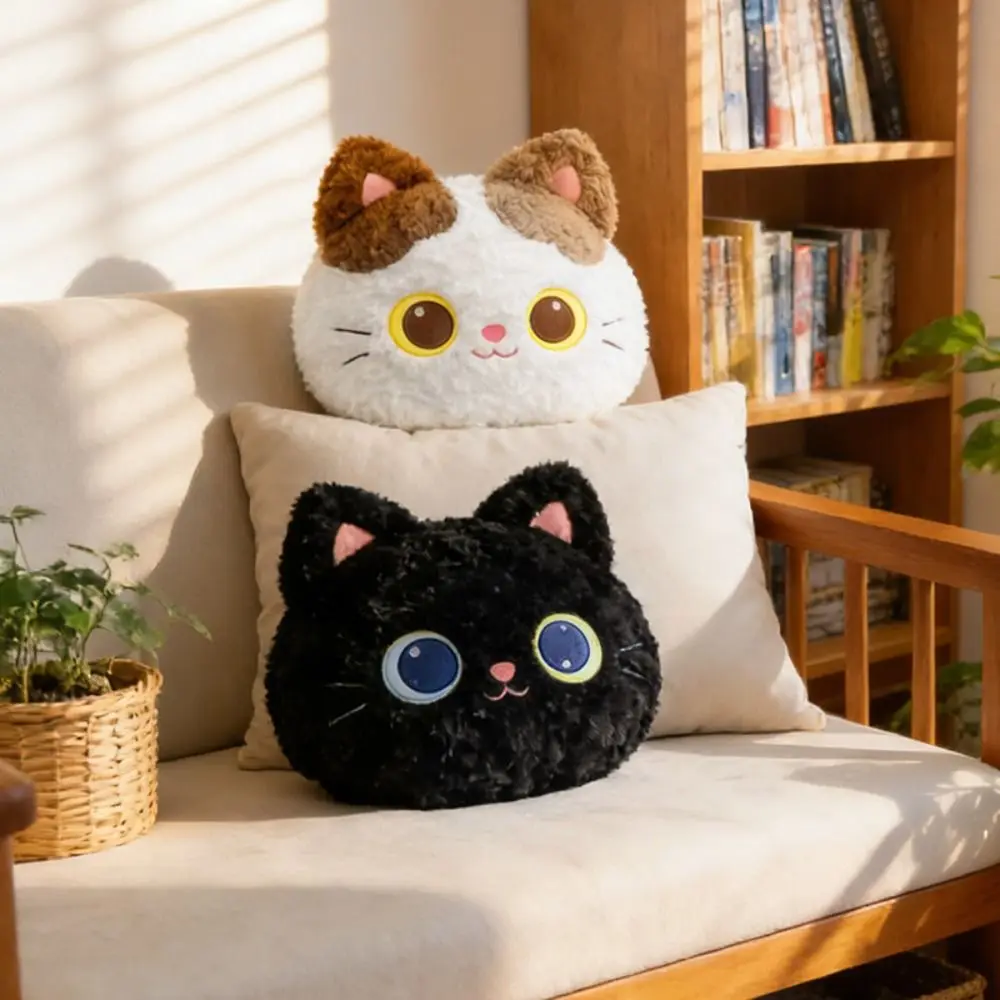 

Stuffed Animal Cat Cushion Bedroom Sofa Kawaii Stuffed Cat Pillow 38cm Home Decoration Cat Throw Pillows Headboard Cushion