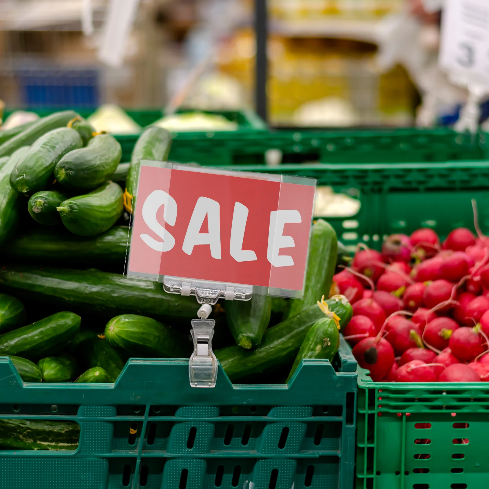 10 Buah Label Harga Toko Aksesori Tempat Label Tampilan Tab Rak Rak Transparan Komoditas