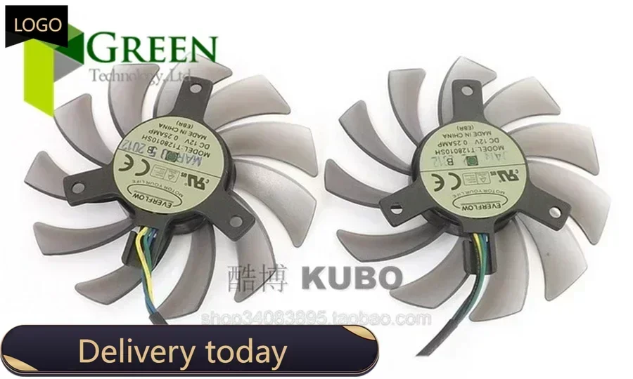 NEW 3X 40mm Hole Pitch 75X10MM Fan For MSI R6850hawk R6870 R6790 460GTX 560 570 580GTX Graphics Card fan blade 12V 0.25A