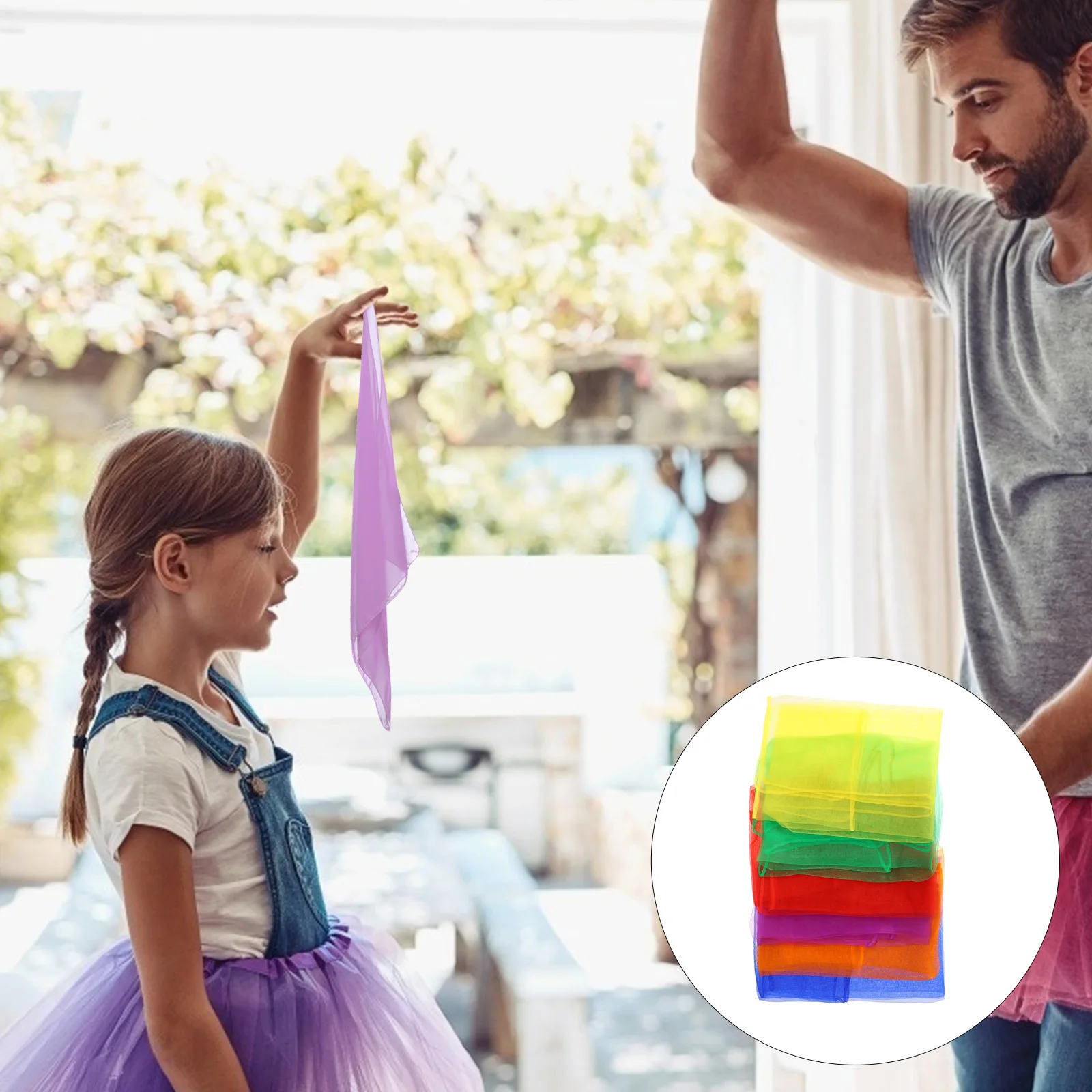 

12pcs Dance For Square Veil Juggling Scarves Performance Silk Scarf Play Shawl Turban Headband Face Scarf Summer