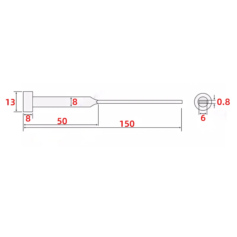 Spot nitriding SKD61 flat thimble injection mold square thimble 0.8*6*8*50*150 can be non-standardized