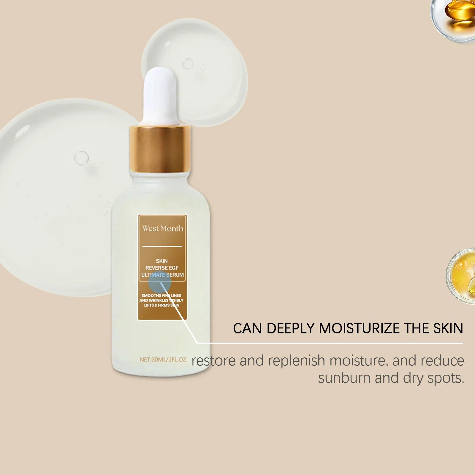 مصل ترطيب الوجه مع حمض الهيالورونيك للعناية بالبشرة الشتوية للبشرة الجافة والرطوبة والمظهر العلاج المغذي 30 مللي