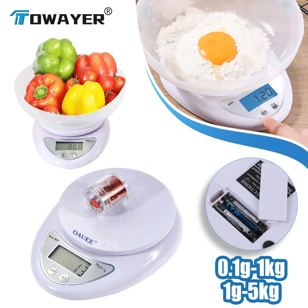 Towayer Portable Digital Scale LED Electronic Scales Postal Food Measuring Weight LED Electronic Scales Kitchen Accessories