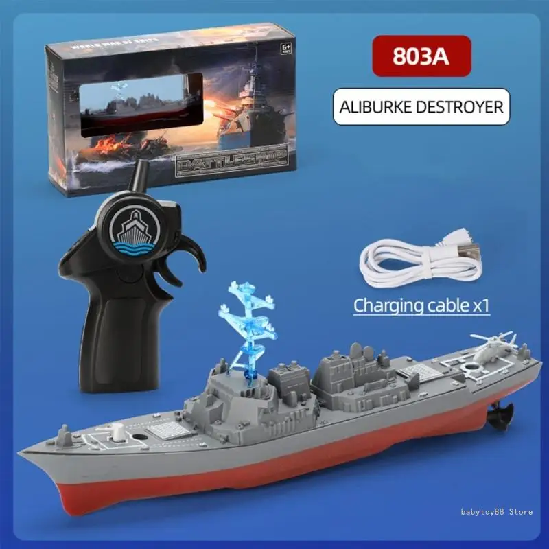 Y4UD Boat Wireless Control Model Warship Toy High Speed Flexible Remote Control Boat Teens New Year Gift