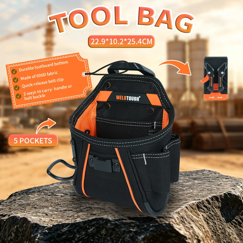 Belt Clip Tool Pouch Tool Belt Pouches Utility Tool Organizer Pouch with Hammer Holder