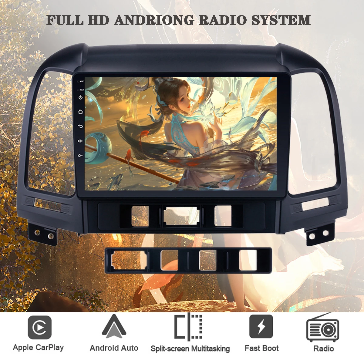 Auto Multimedia Player Android 13 8G 128G For Hyundai Santa Fe 2 2006 2008 2010 2012 Car Radio DVD Navigation GPS Tape Recorder