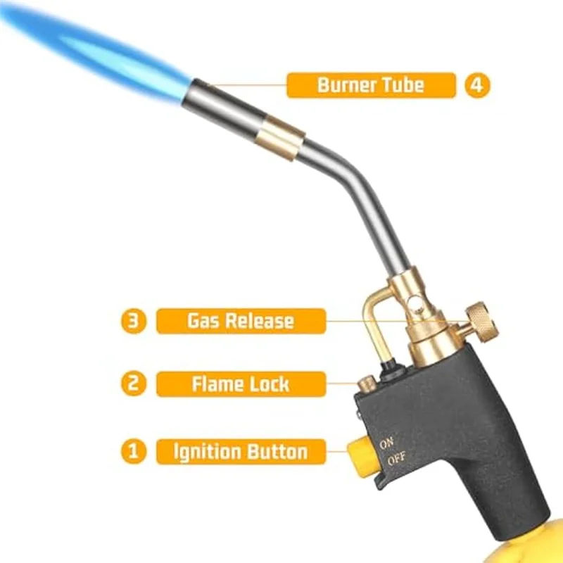 

High Intensity Soldering Torch Head,Portable Trigger Start MAPP Torch Head,Welding Torch For MAP Pro MAPP Propane Tank Durable