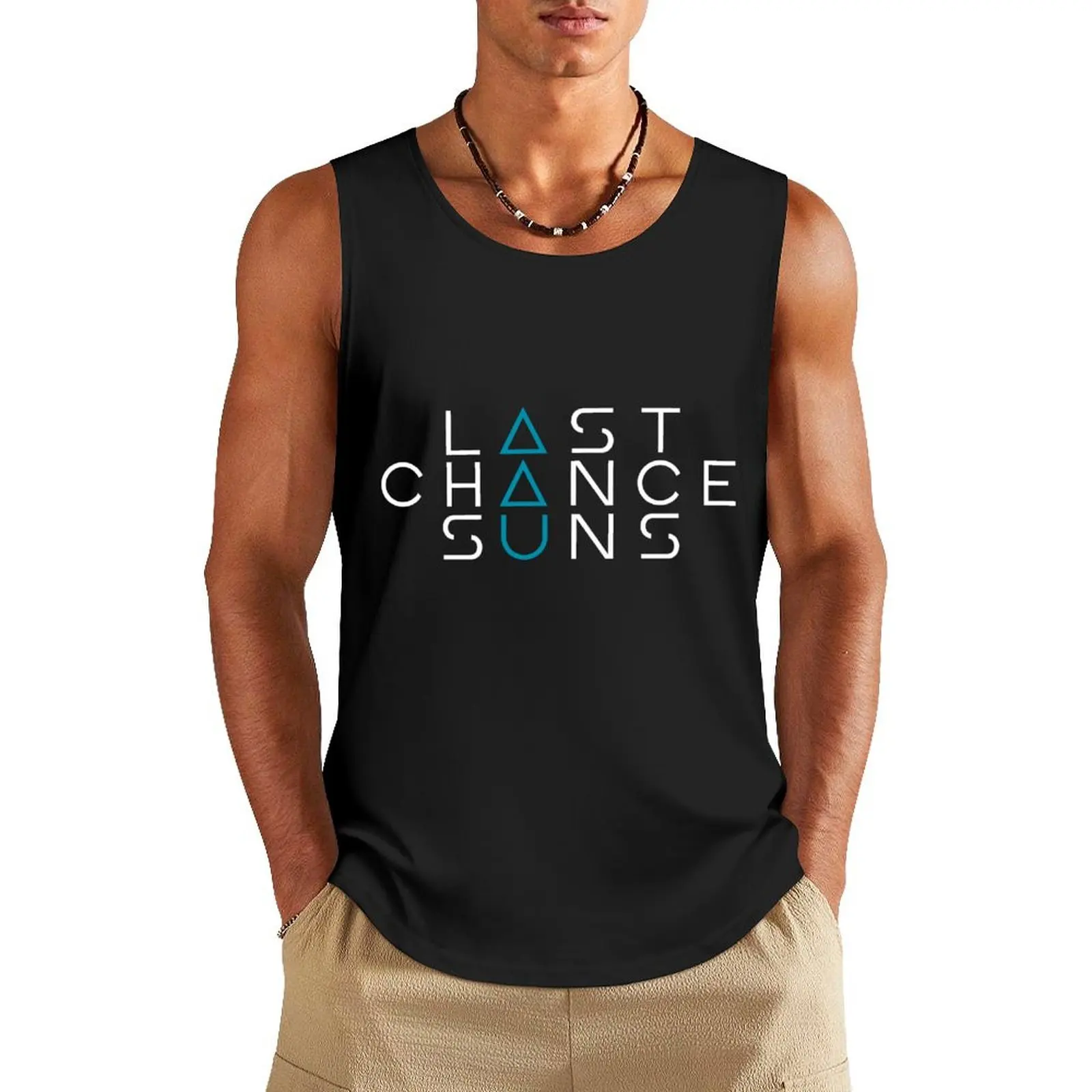 

Last Chance Suns Logo White Tank Top men clothings Short sleeve