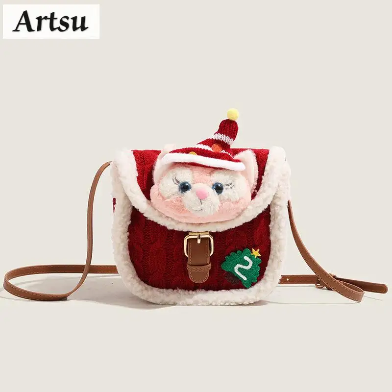 

Female Shoulder Bags Autumn Winter Niche Design Plush Bag New Cute Saddle Bag Versatile Women's Leisure Trend Crossbody Bags