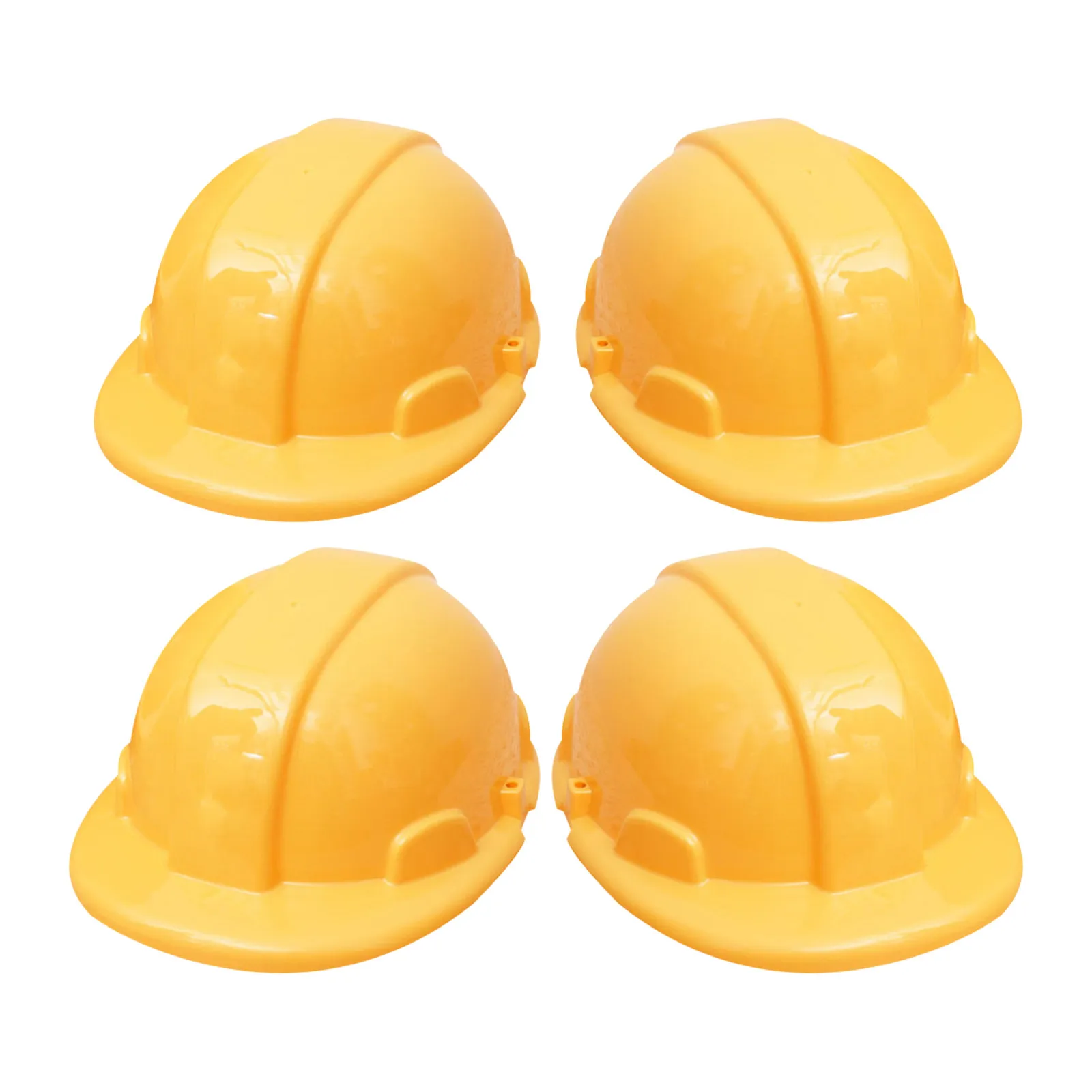 

4Pcs Kids Simulation Engineering Hard Hats Safety Yellow Comfortable Lightweight for Construction Role Play Performance