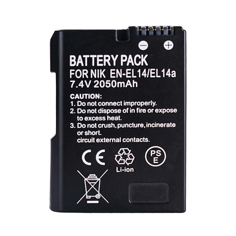 7.4V 2050mAh EN-EL14a EL14 카메라 배터리 EN-EL14 니콘 D5600 D5300 D3100 P7800 P7000 P7100 P7700 D3500 D3200 D3300 D3400용