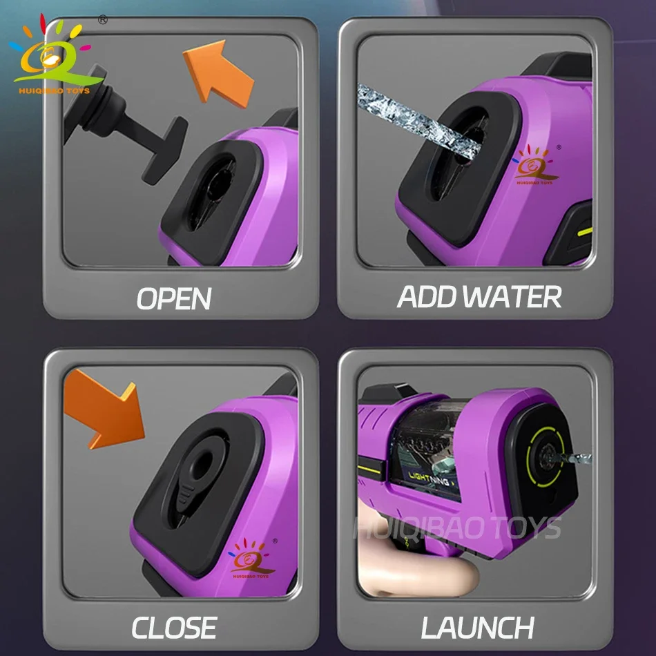 2025 التكنولوجيا شفافة مدفع المياه مسدس لعبة اطلاق النار التلقائي الصيف في الهواء الطلق اللعب الرياضات المائية ألعاب الشاطئ للبالغين هدية