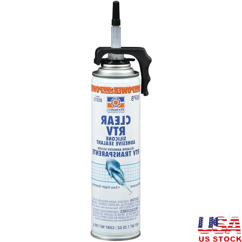 

Clear RTV Silicone Adhesive Sealant 7.25 oz Pack of 6 Perfect Electrical Repairs Waterproof Weather Resistant Multi Surface Use
