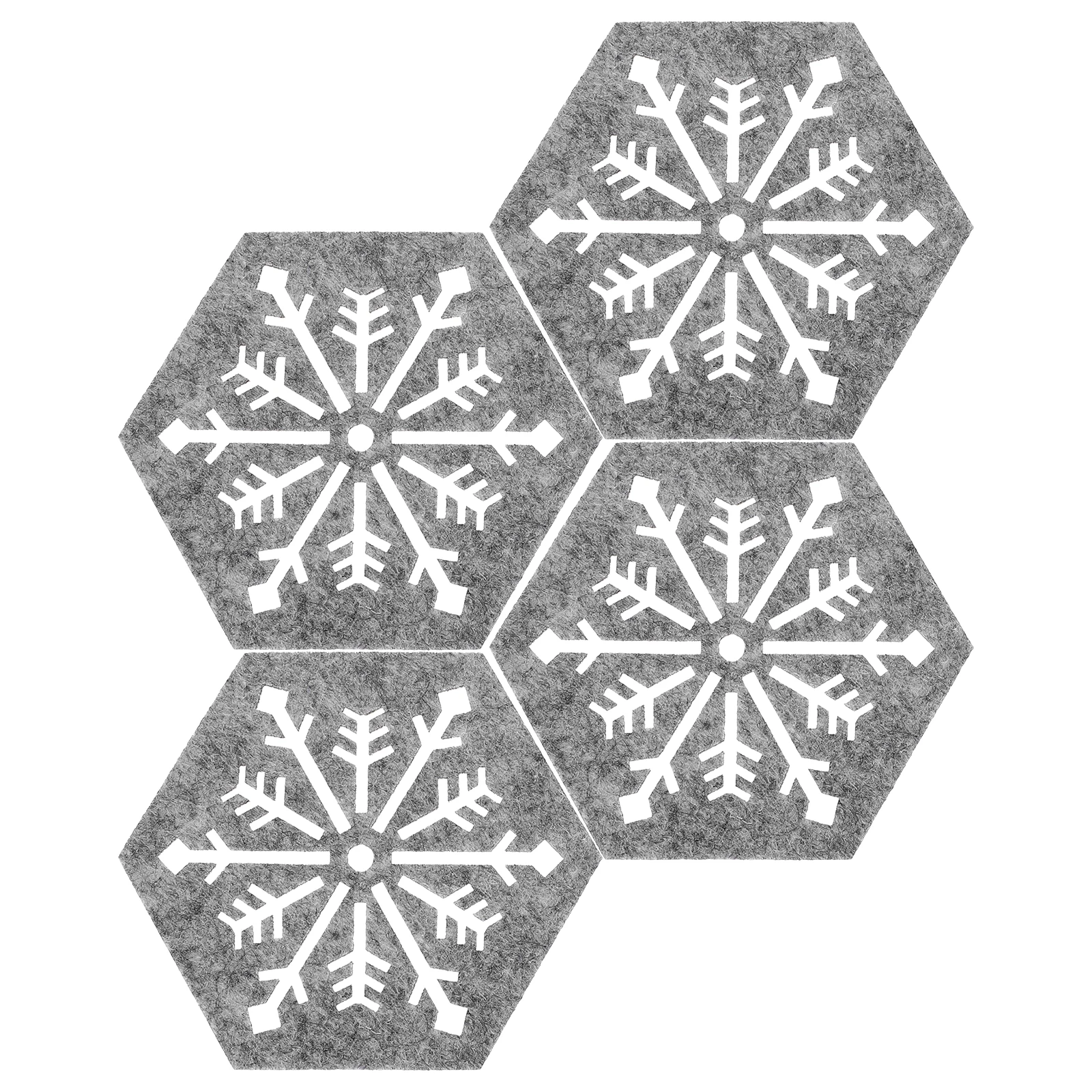 

4pcs Snowflake Placemats Christmas Table Decor Heat-Resistant Anti-Slip Cloth Dinner Mats For Home Party Xmas Decoration