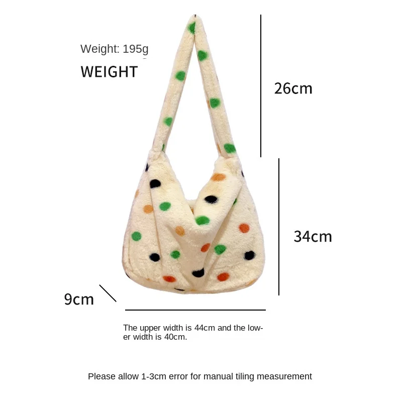 New Fashion Sweet Pink Heart Print Plush Tote Bag for Women Large Capacity Shoulder Bag Handbag Portable Shopping Bag Schoolbag