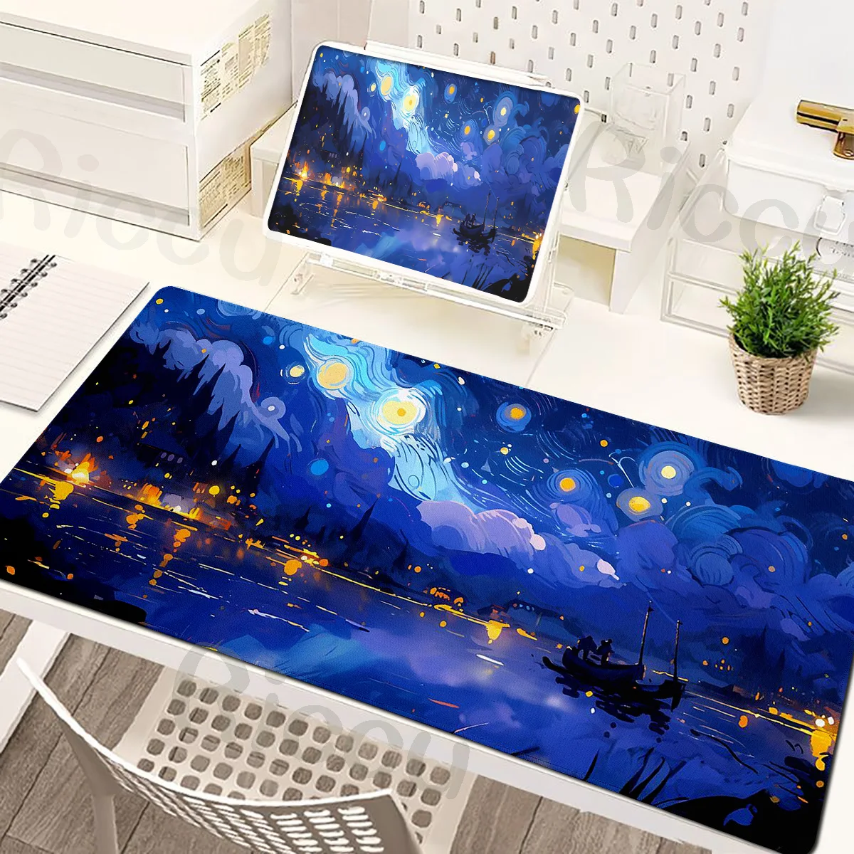 Starry Night Van Gogh Mousepad Black Cat MousePads Desk Mats keyboard pad Soft Anti-slip Gamer Natural Rubber Desktop Mouse Pad