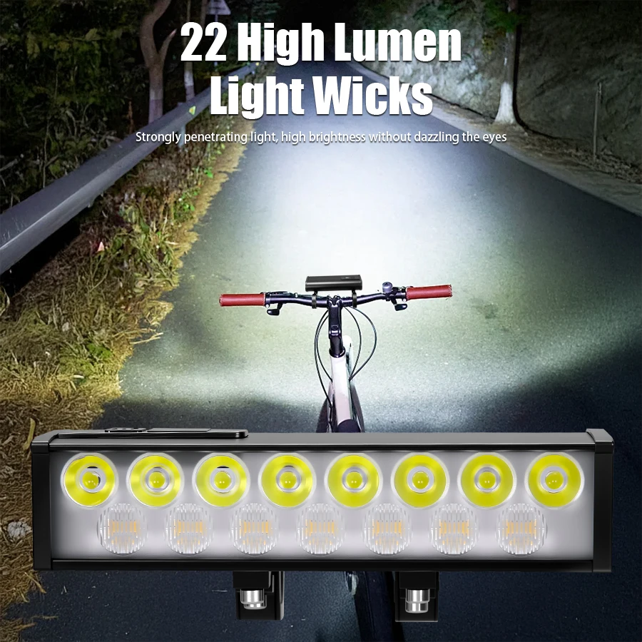 Ultra-bright 22 LED 4000mAh Bicycle Light Rechargeable Electric Quantity Display Highway Bike Light Accessories Outdoor Cycling