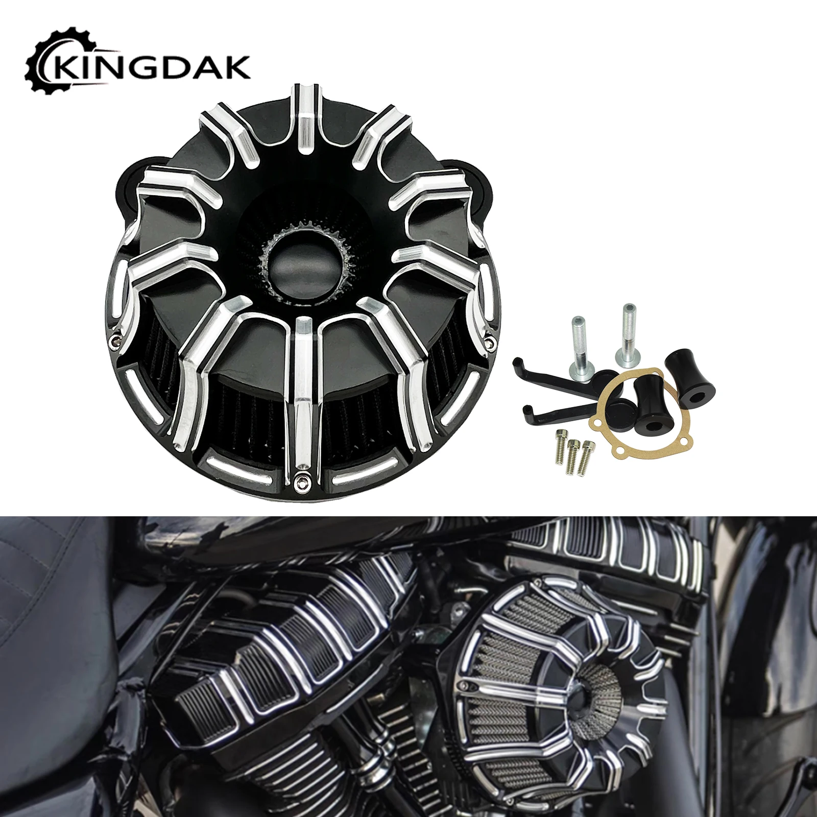 Motorcycle Air Filter CNC Air Cleaner For Harley Sportster XL883 1200 48 Softail Heritage Touring Big Twin Cam Road Glide Dyna