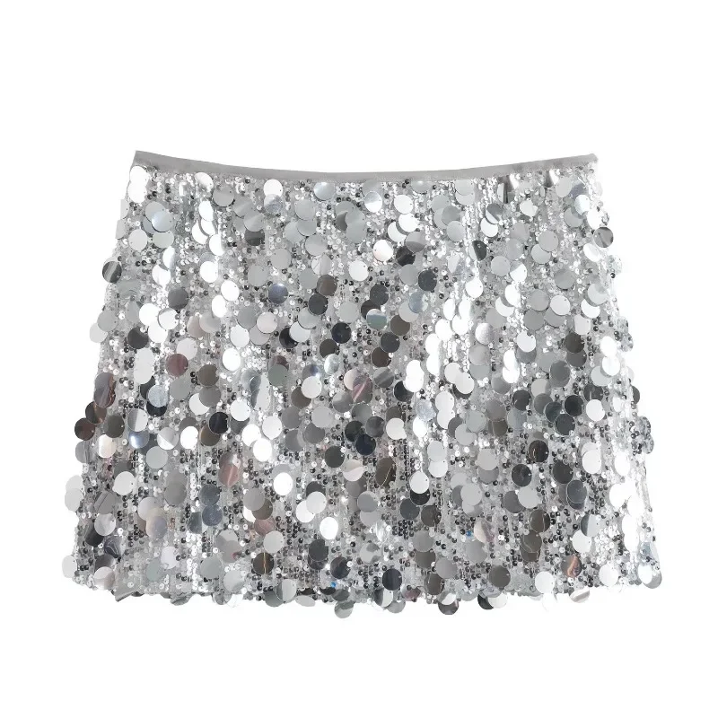 

Women's Sexy Sequins Mini Skirts Summer Elegant High Waist Mini Skirts For Women Fashion Party Club Wrapped Hip Skirts