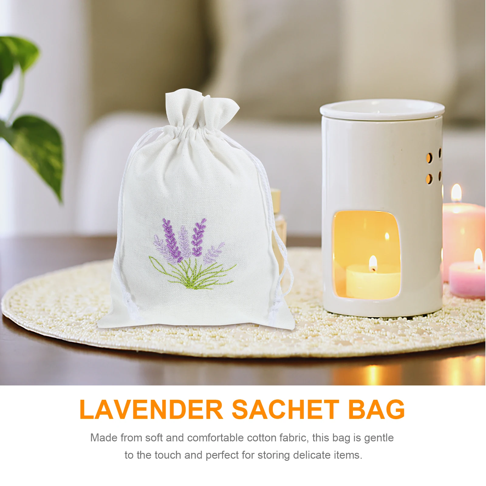 

10pcs Sachet Bag Refillable Lavender Sachet Bag Wardrobe Embroidery Printed Lavender Imitation Hemp Bag Wedding Party Gift decor