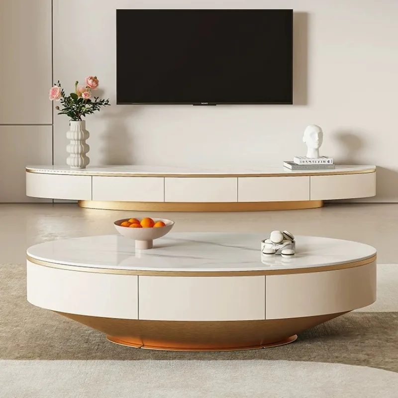 White Creamy Style Tv Cabinets Design Floor Narrow Luxury Tv Cabinets Hidden Italian Muebles Para Hogar House Accessories