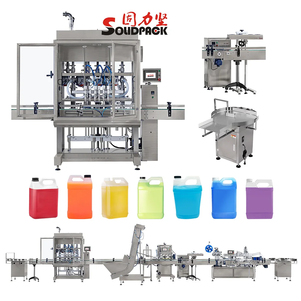 Solidpack 8 heads automatic Multi Function Glass Cleaner Liquid Packing Machine filling production line