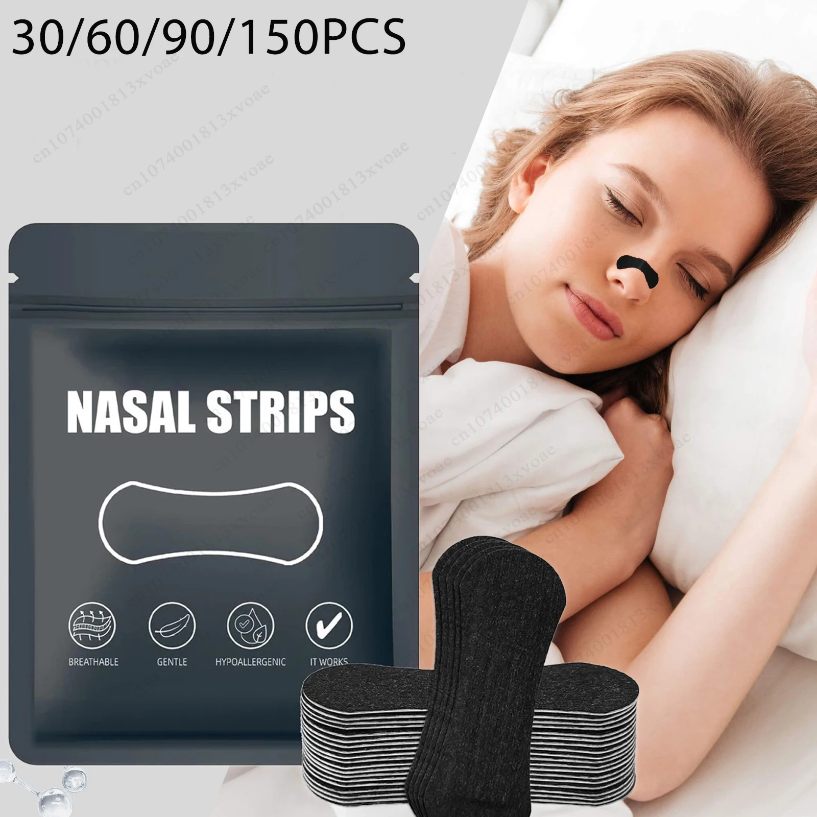 

Nasal Strips for Snoring Nasal Patch Correction Physical Expansion Breathable Nasal Patch Better Sleep Anti-Snoring Nasal Strip