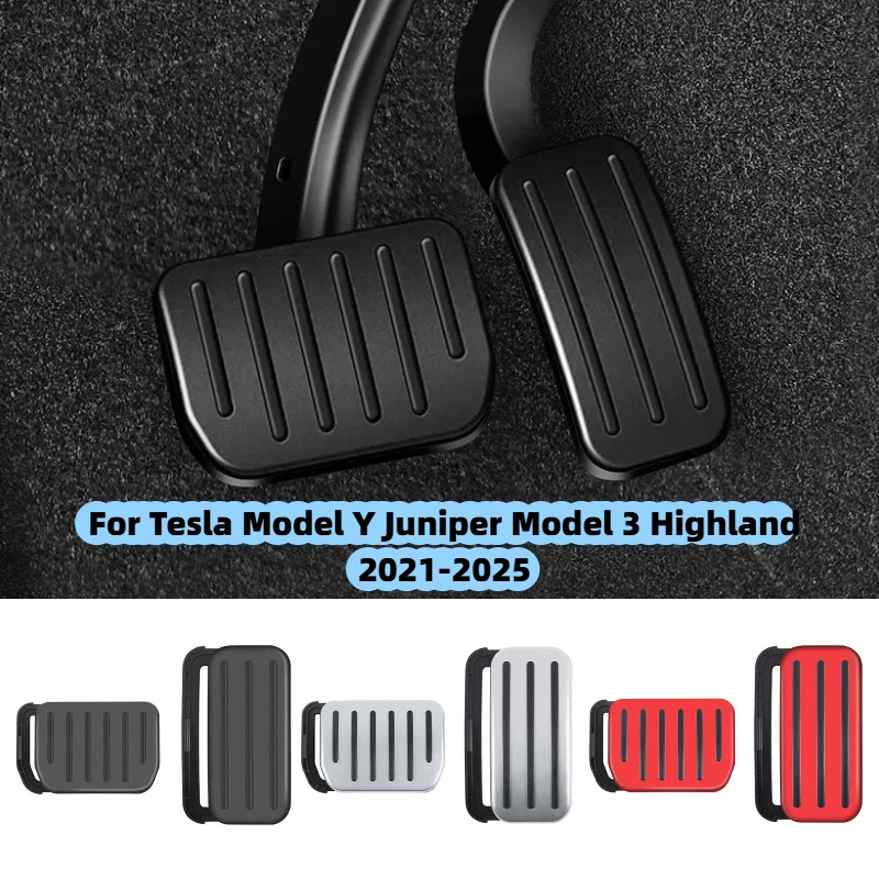 

2PCS For Tesla Model Y Juniper/ Model 3 Highland 2021-2025 Foot Pedal Fuel Brake Pedal Accelerator Rest Foot Pad Car Accessories