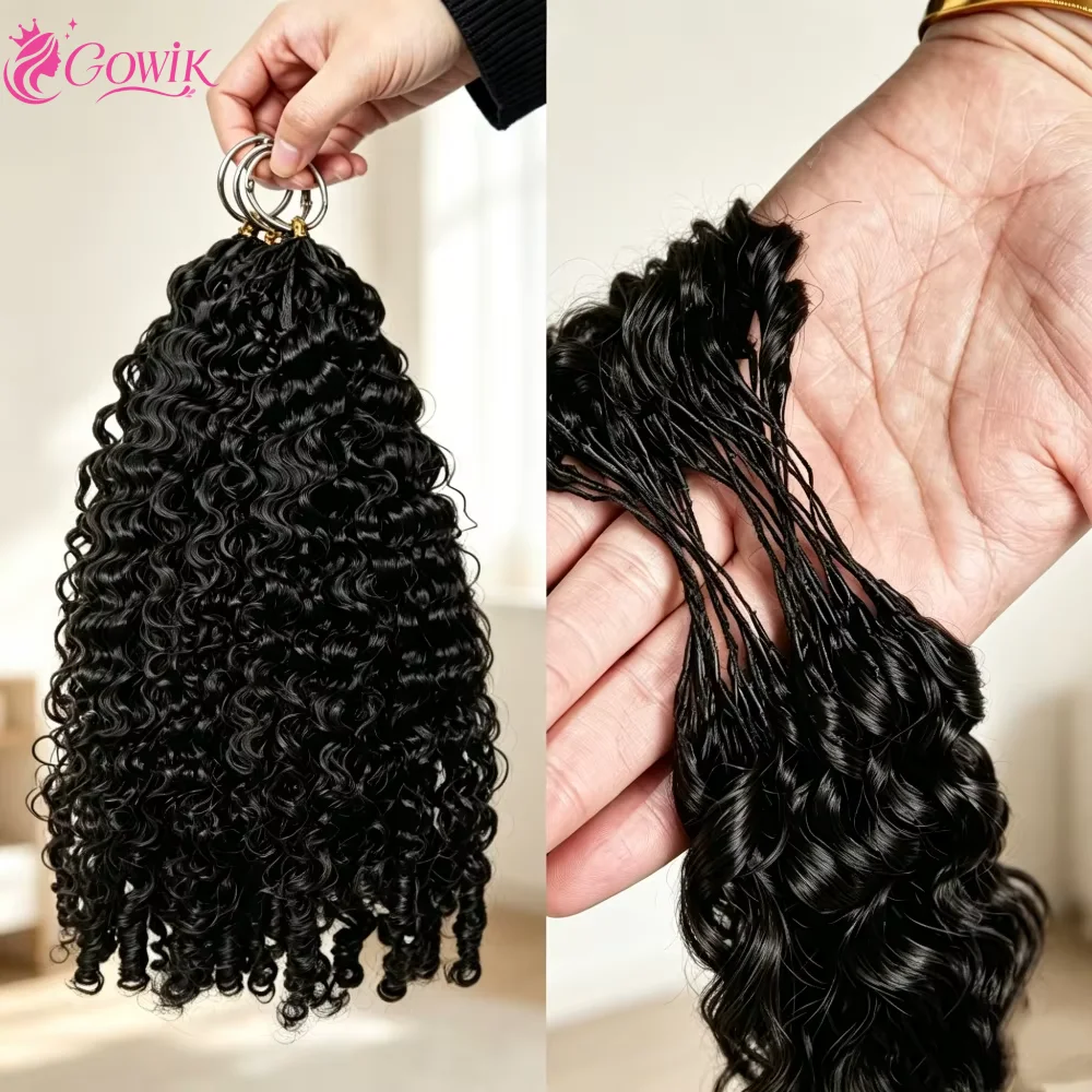 28 30 Inch Burmese Curly Crochet 1/3/5 Pcs Pre-Separated Spiral End Feather Crochet Human Hair Quick Water Wave Human Hair Extensions For Women