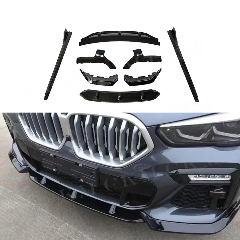 

for BMW X6 G06 M Sport 2020 - 2022 ABS Front Bumper Lip Skirts Rocker Panel Lip Rear Diffuser Rear Splitters Lip Flaps Body Kits