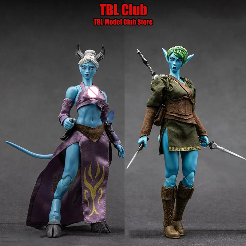 

E02 A/B 1/12 Scale Oak Town Green Haired Elf Ranger Black Horn 6-inch Full Set Action Figure Soldier In Stock Height About 17CM