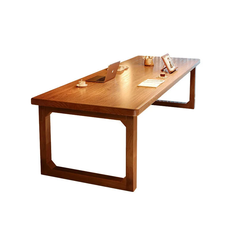 

All solid wood living room large desk reading study table household double desk to living room table workbench