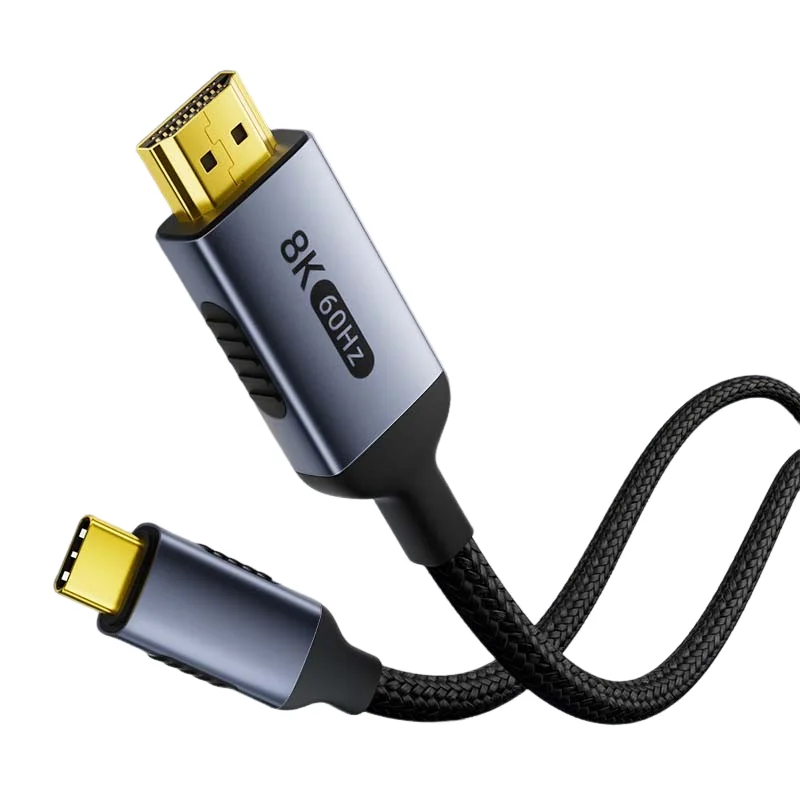 USB C To 8K HDMI 2.1 Cable 8k@60hz 4K@120hz Type-C HDMI Cables HDMI-Compatible high speed Adapter For Samsung iphone15 Laptop TV