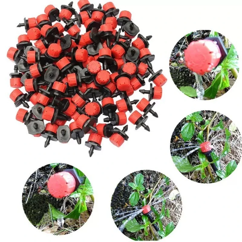200pcs Adjustable Irrigation  Garden 1/4'' Emitter Dripper Micro Drip Irrigation Sprinklers for Watering System