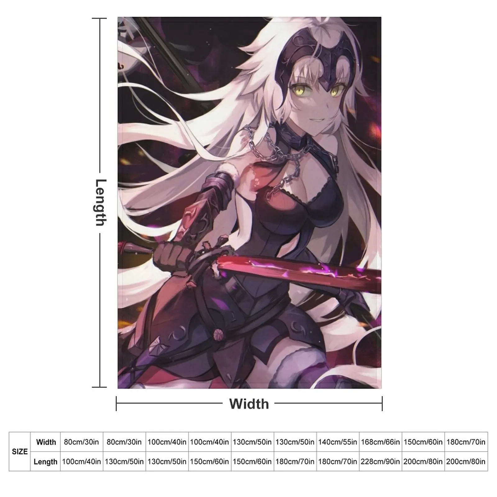 Jeanne Alter Fate Grand Order Throw Blanket couch cozy soft plush fuzzy picnic outdoor blanket