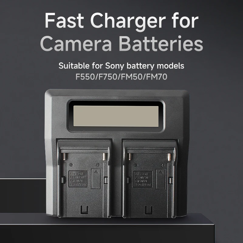 Dual Battery Charger for Sony NP-F550/F750/FM50/FM70 - Fast Charging