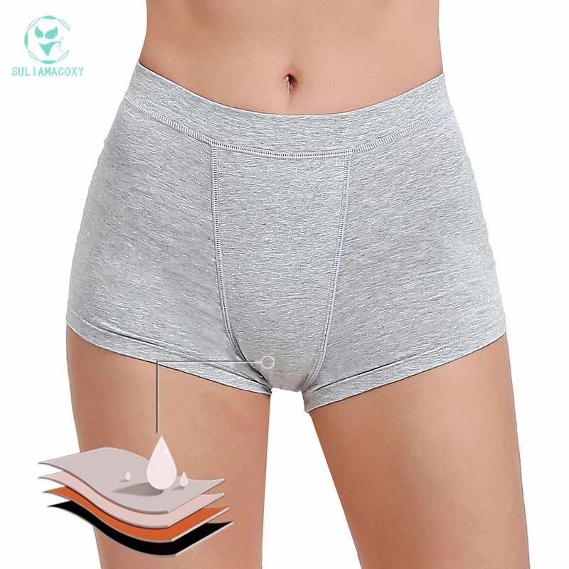 4-layer Menstrual Panties Cotton High Waist Absorbent Leakproof Women's Period Underwear