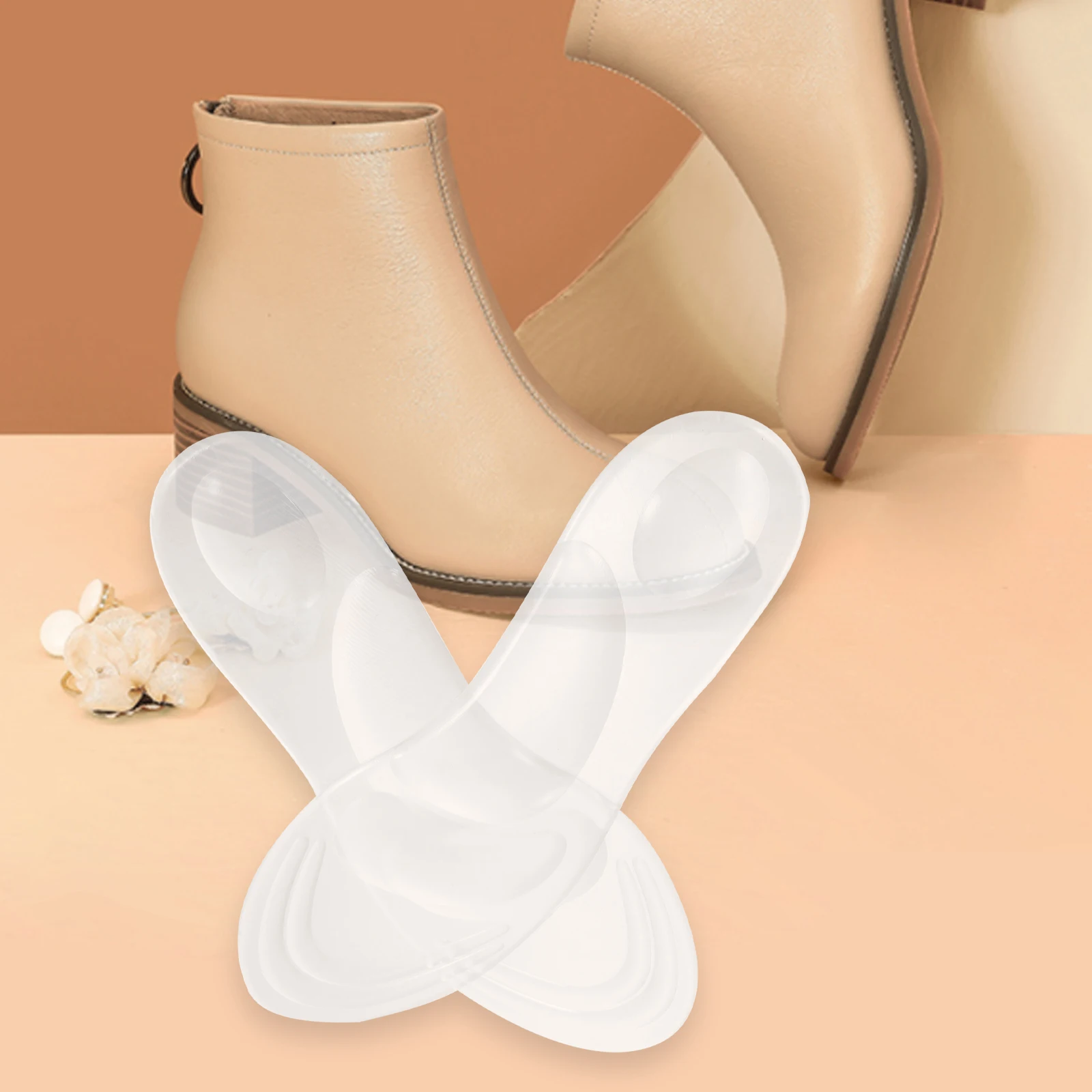 

1Pair High Heels Clear Insoles Gel Pads Non-Slip Cushioning Shoe Inserts Breathable -Resistant Comfort