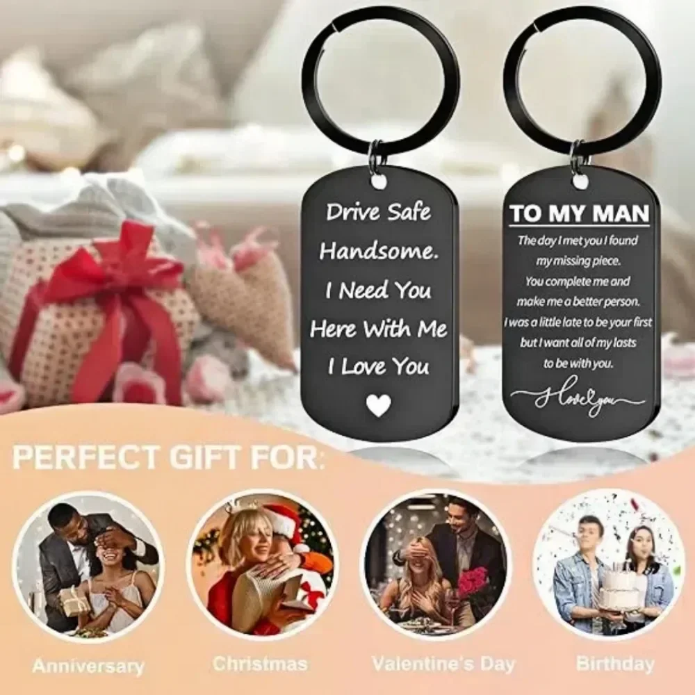 1PC Customized LOGO Name Stainless Steel Keychain Laser Carving Pendant Motorcycle Car for Men Women Keyring Key Ring Chain Gift