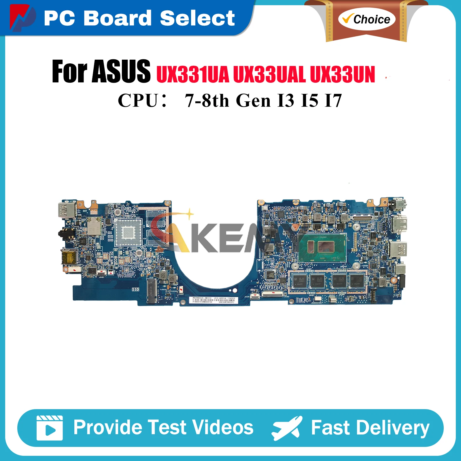 

UX331UA Laptop Motherboard For ASUS ZenBook UX33UN BX331U UX33UAL U3300U UX331 UX33UA Mainboard With I3 I5 I7 CPU 100% tests OK