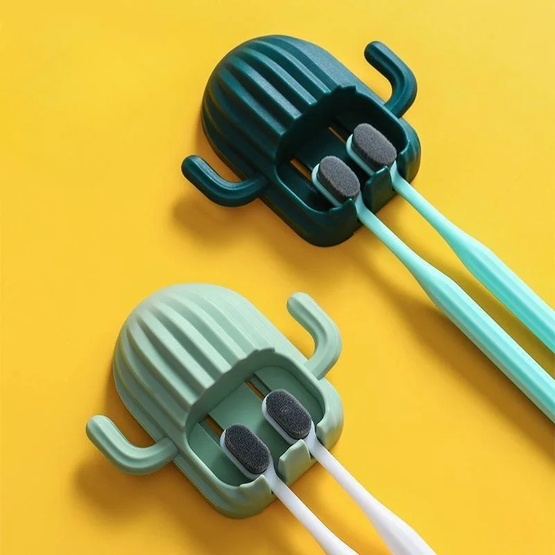Cactus Self-Adhesive Wall-Mounted Toothbrush Holder Multifunctional Electric Toothbrush Stand Bathroom Accessories