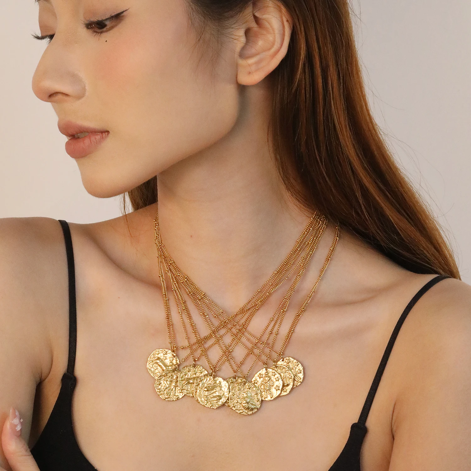 LUXUSTEEL 12 كوكبة قلادة للنساء الرجال الفولاذ المقاوم للصدأ زودياك تسجيل الجوزاء ليو الميزان السرطان قلادة مجوهرات عيد ميلاد #2