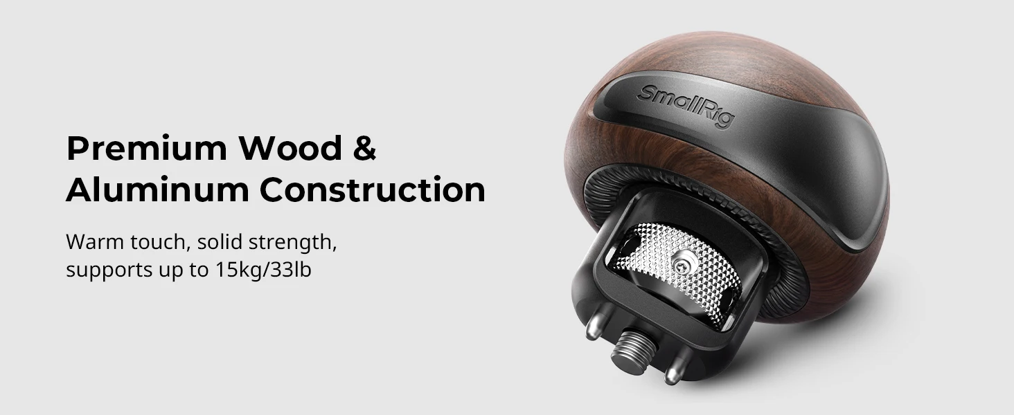 SmallRig Mini-Holzseitengriff mit 1/4''-20 Positionierungsschraube für Käfige und Montageplatten für horizontale und vertikale Aufnahmen -5926 – Detail 2