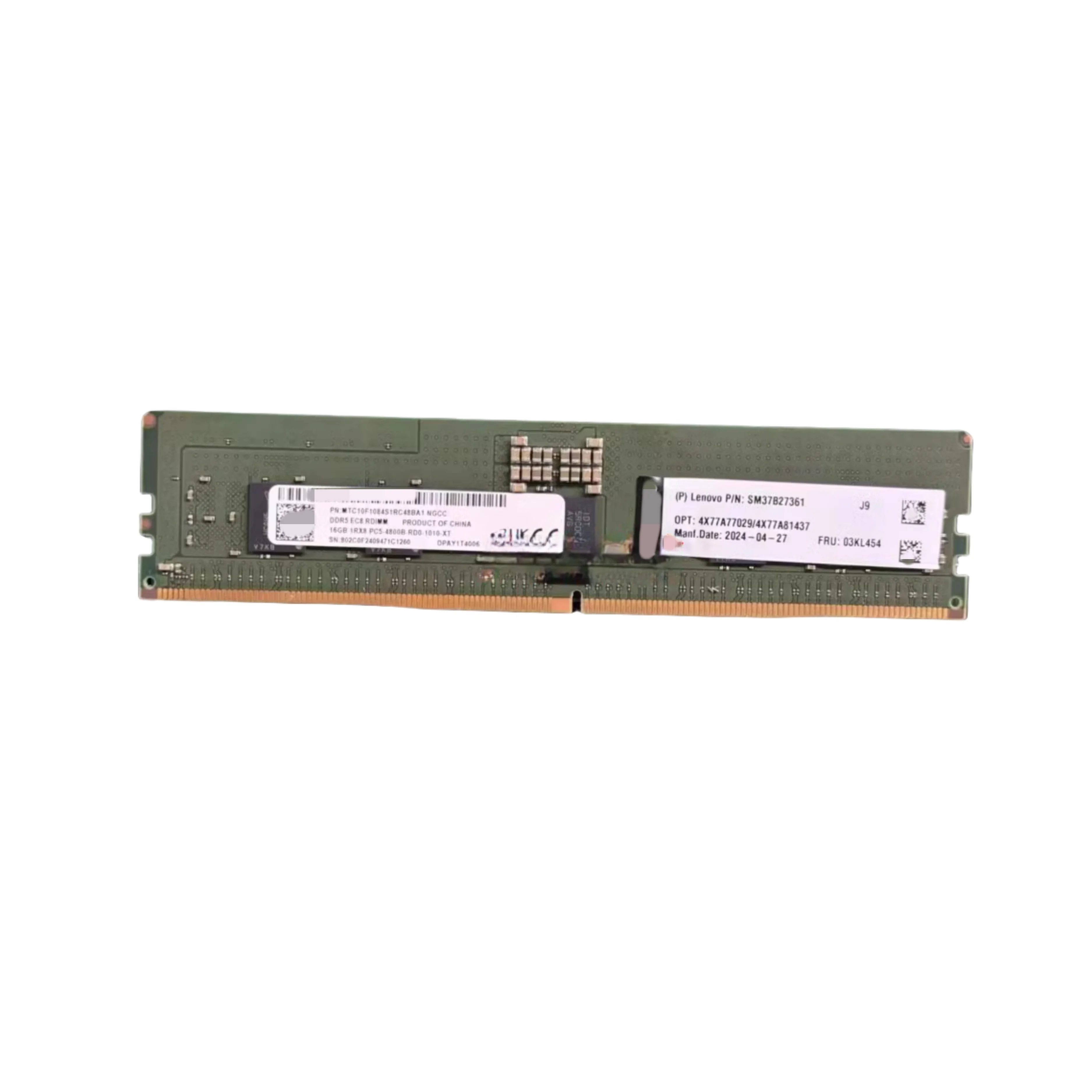 

4X77A77029 4X77477A81437 03KL454 16G 1RX8 PC5 4800B