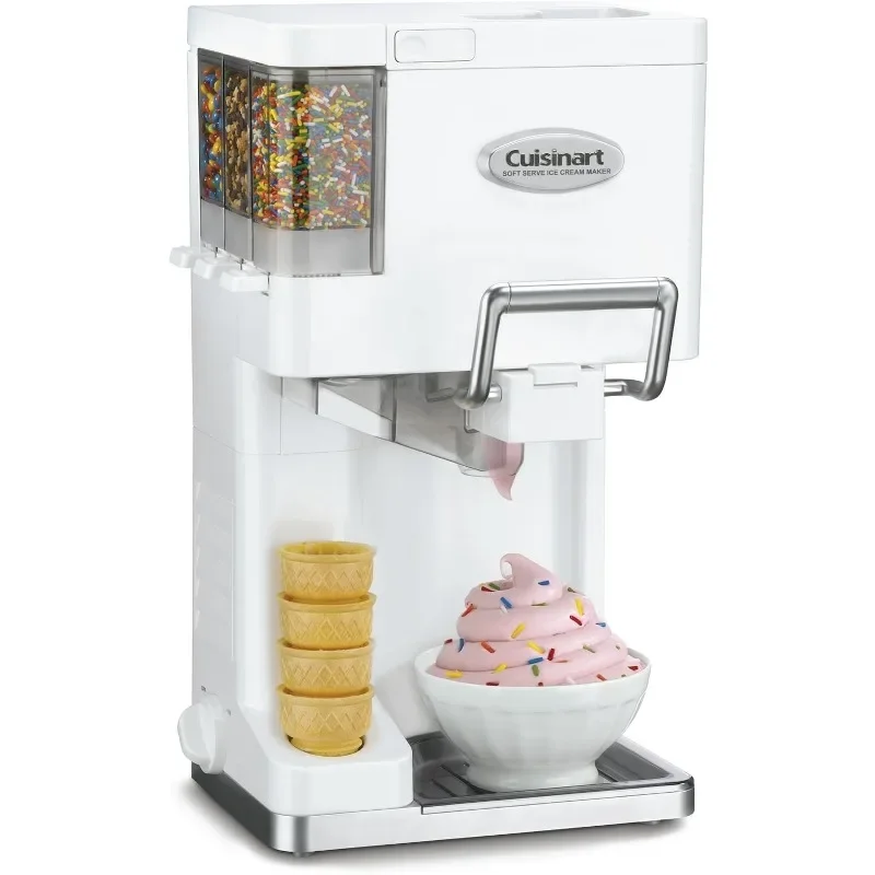 Cuisinart-Machine à crème glacée ICE-45, à mélanger dans une glace molle, de 1 à 1/2 pintes, blanche (ignorée remise à neuf)