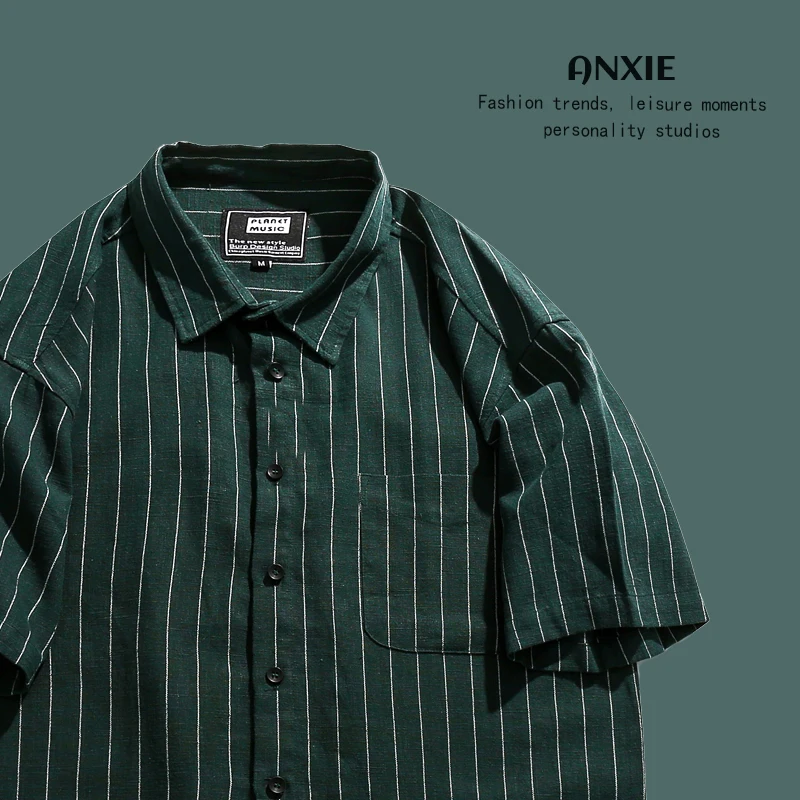 

Бренд ANXIE: Летняя футболка с вертикальными полосками, свободного кроя, повседневная, модная, с защитой от солнца, молодежная, с коротким рукавом